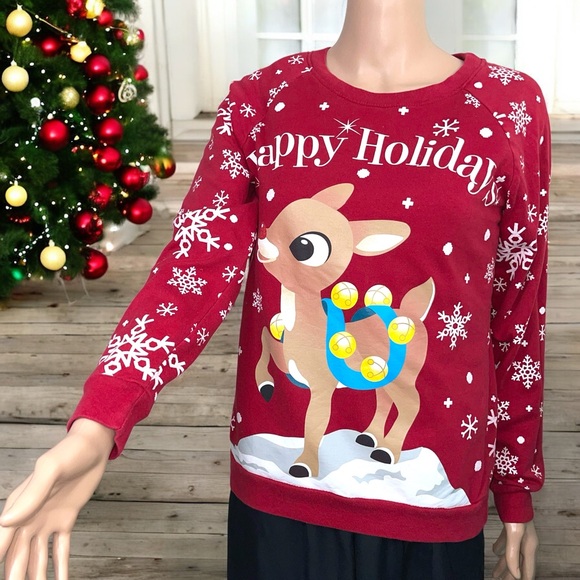 Rudolph Women’s Rudolph the Red-Nosed Reindeer Happy Holiday Sweatshirt - Picture 8 of 16